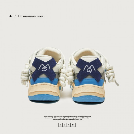 Blue Beige Sneakers For Women And Men