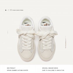 White Beige Sneakers For Women And Men