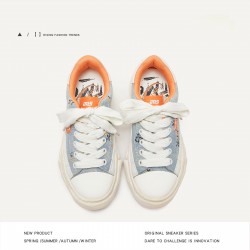 White Ltblue Orange Fashion Sneakers For Women And Men