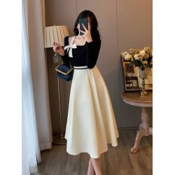 2024 New Long Dress with Black Jacket Set