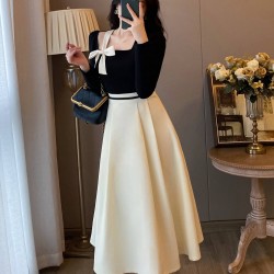 2024 New Long Dress with Black Jacket Set