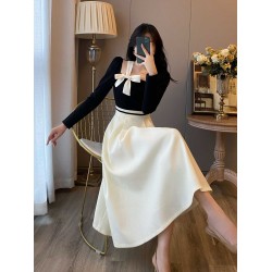 2024 New Long Dress with Black Jacket Set