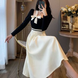 2024 New Long Dress with Black Jacket Set