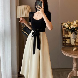 2024 new beige, black suit long skirt