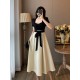 2024 new beige, black suit long skirt