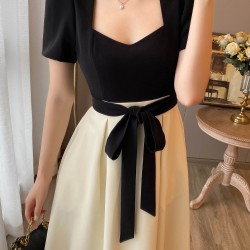 2024 new beige, black suit long skirt