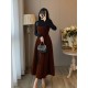 New Dress Retro Brown Two-Piece Set