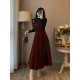 New Dress Retro Brown Two-Piece Set