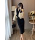 Womens two-piece suits Sweater coat knitted dress